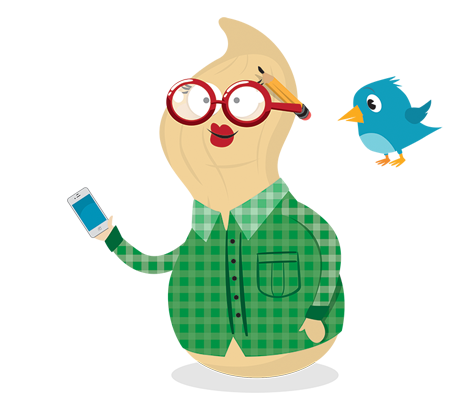 Digital Marketing & Social Media Intern: Intern nut tweeting on mobile