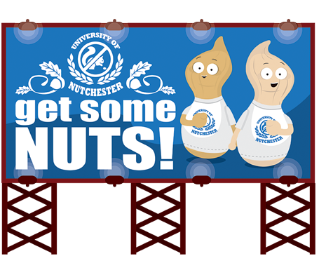 Where we advertise: Get some nuts job advertising billboard