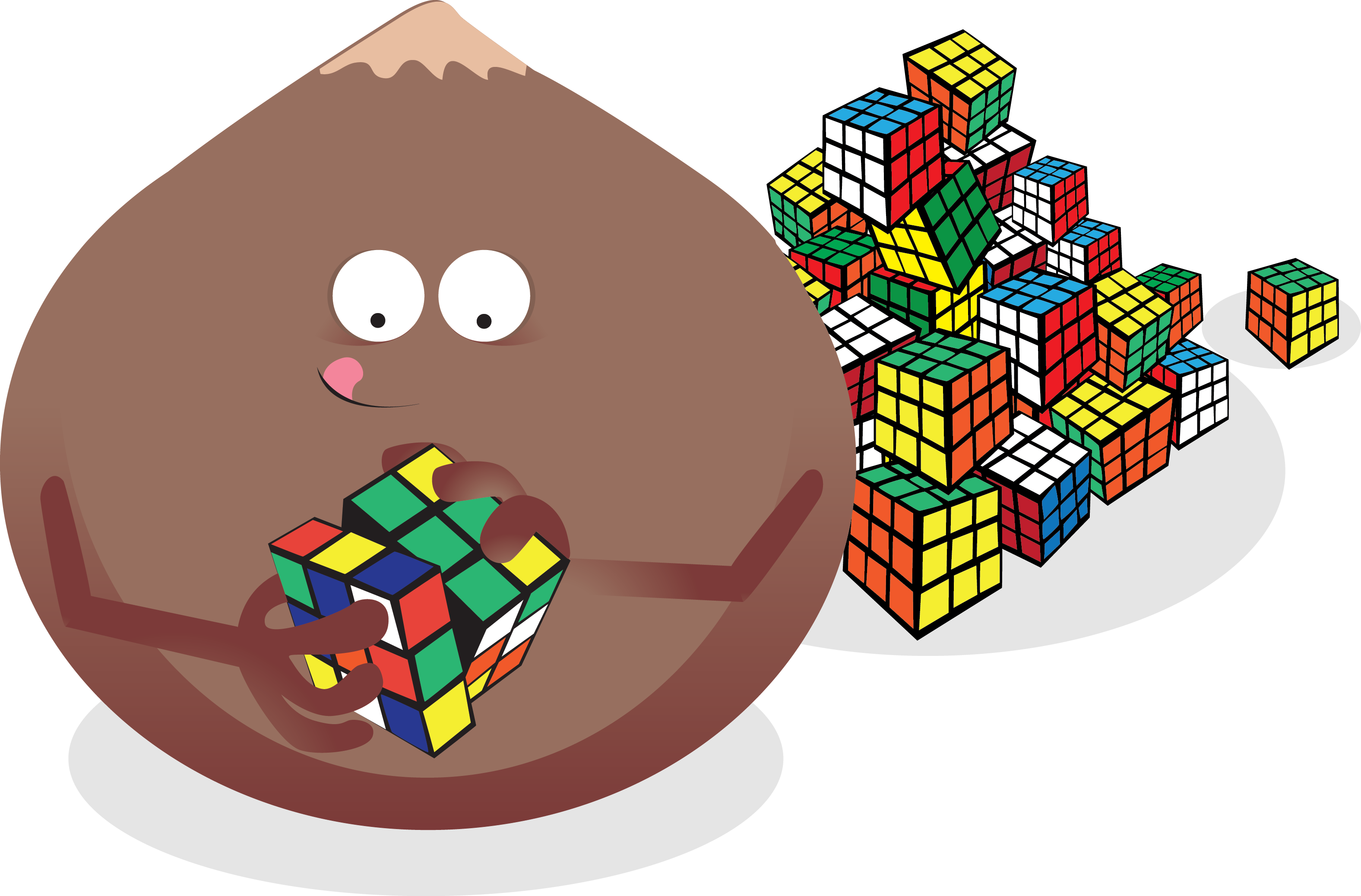 Information Trailblazer: Nut solving multiple rubics cubes. 