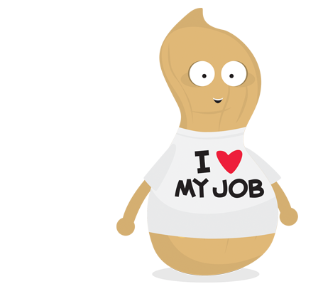 A day in the life: Enthusiastic nut with 'I love my job' t-shirt