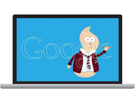 Apprentice Web Designer: School boy nut drawing Google logo